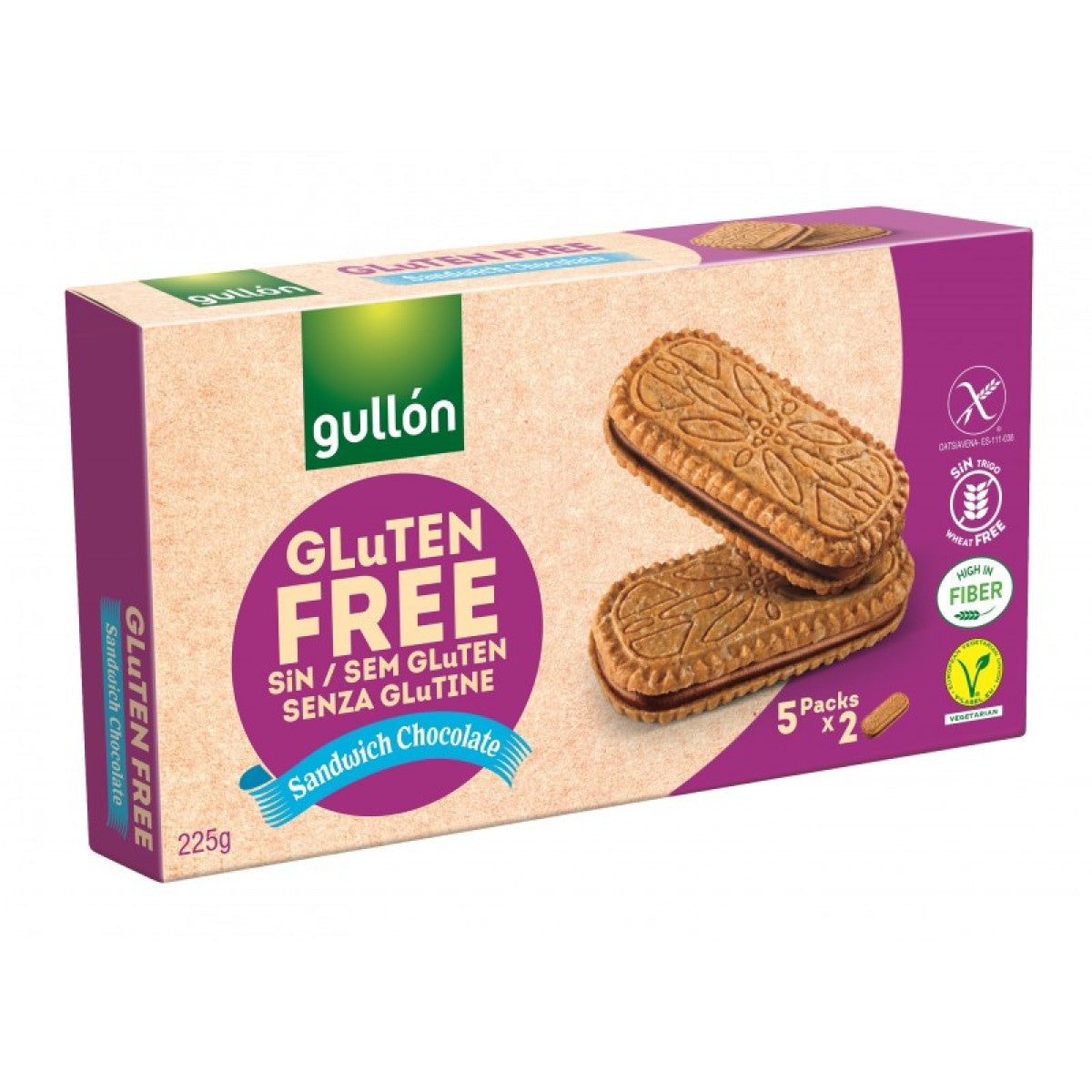 Gullon Sandwich chocolate cookies glutenvrij 225 Gram