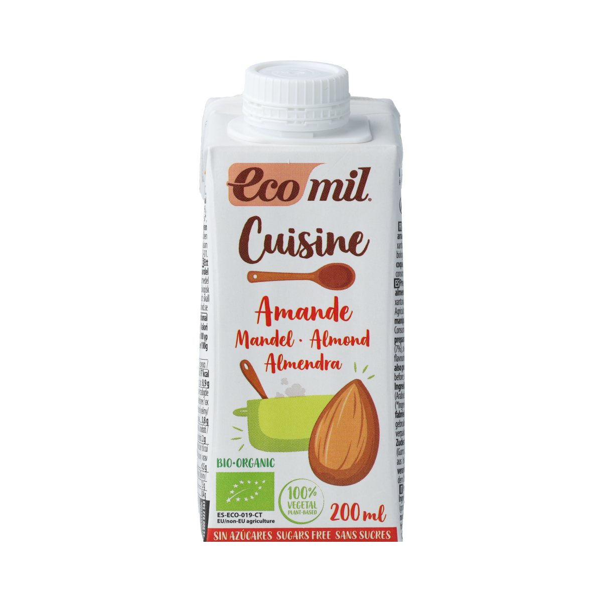 Ecomil Almondcuisine sugar free bio 200.00 Milliliter