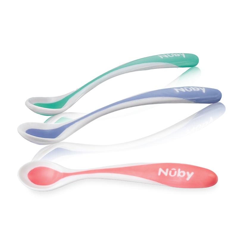 Nuby Warmtegevoelige lepel met zachte rand 3+ maanden 2 Stuks