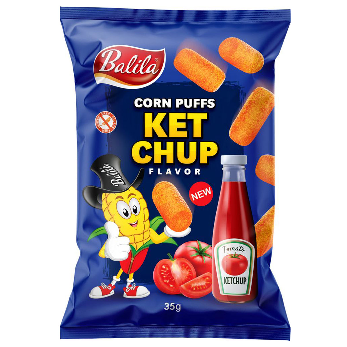 Balila Corn puffs ketchup glutenvrij 35 Gram