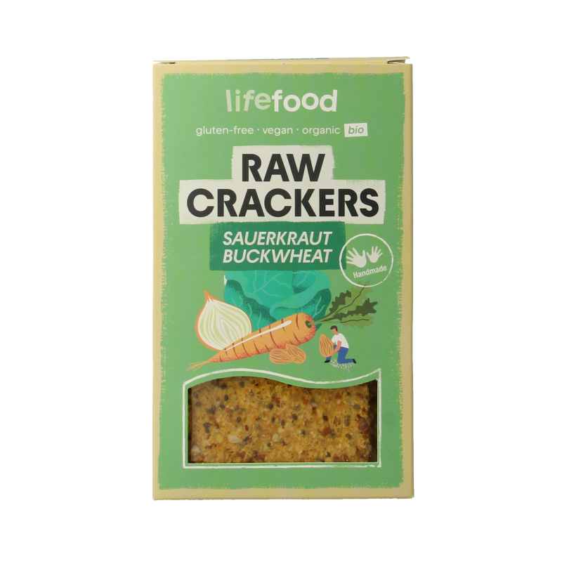 Lifefood Life crackers zuurkool boekweit raw bio 90 Gram