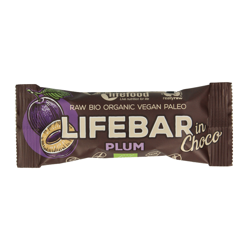 Lifefood Lifebar Inchoco pruimen bio raw 40 Gram