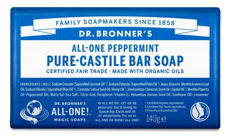 Dr Bronners Barsoap pepermunt 140.00 Gram