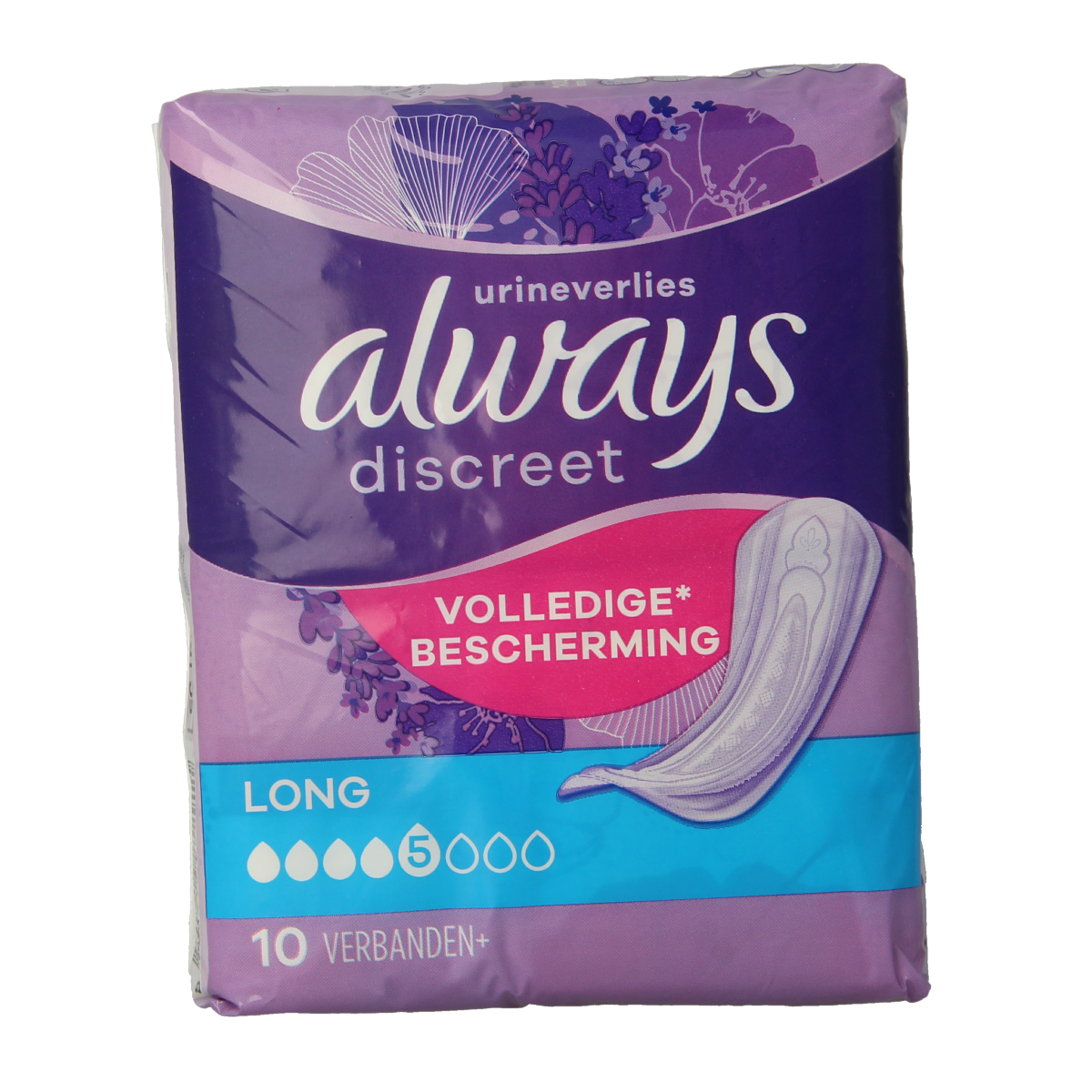 Always Discreet verband long 10.00 Stuks