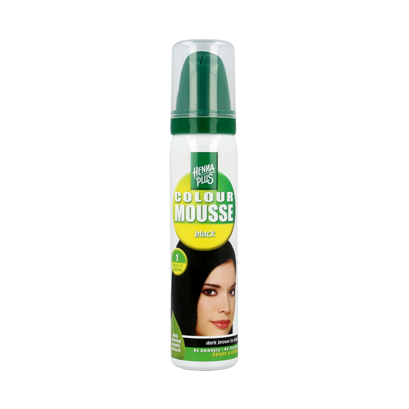 Henna Plus Colour mousse styling zwart 75 Milliliter