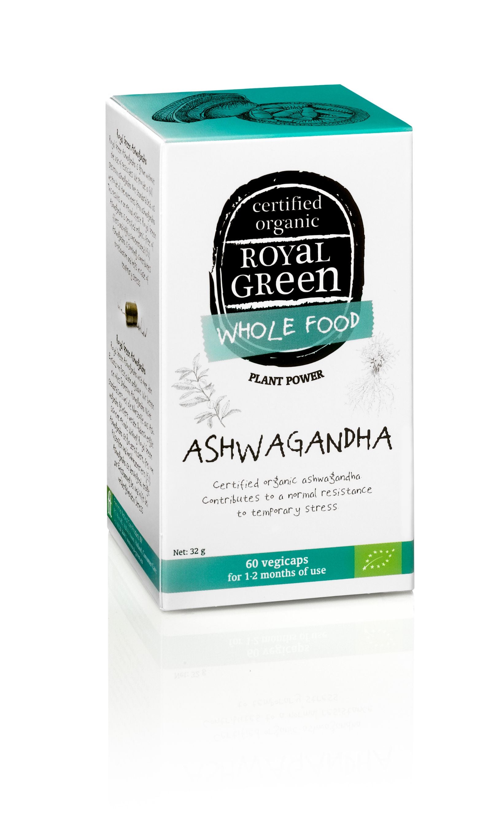 Royal Green Ashwagandha bio 60 Vegetarische capsules