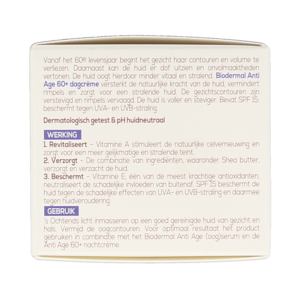 Biodermal Dagcreme anti-age 60+ 50.00 Milliliter