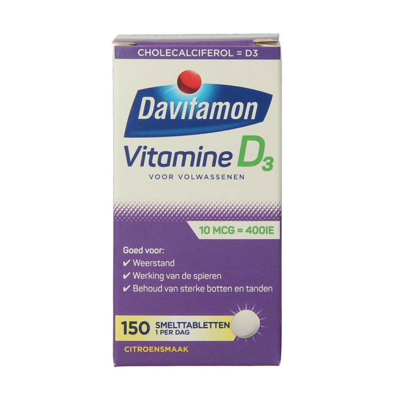 Davitamon Vitamine D volwassenen smelttablet 150 Tabletten