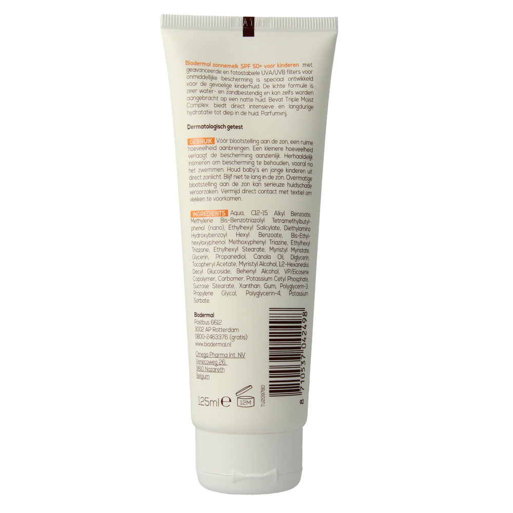 Biodermal Zonnemelk kids SPF50+ 125.00 Milliliter