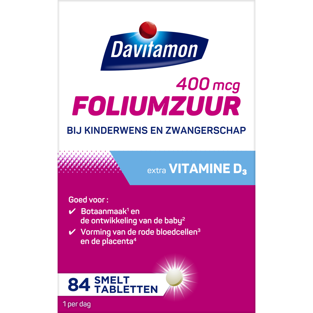 Davitamon Foliumzuur vitamine D  84 Tabletten