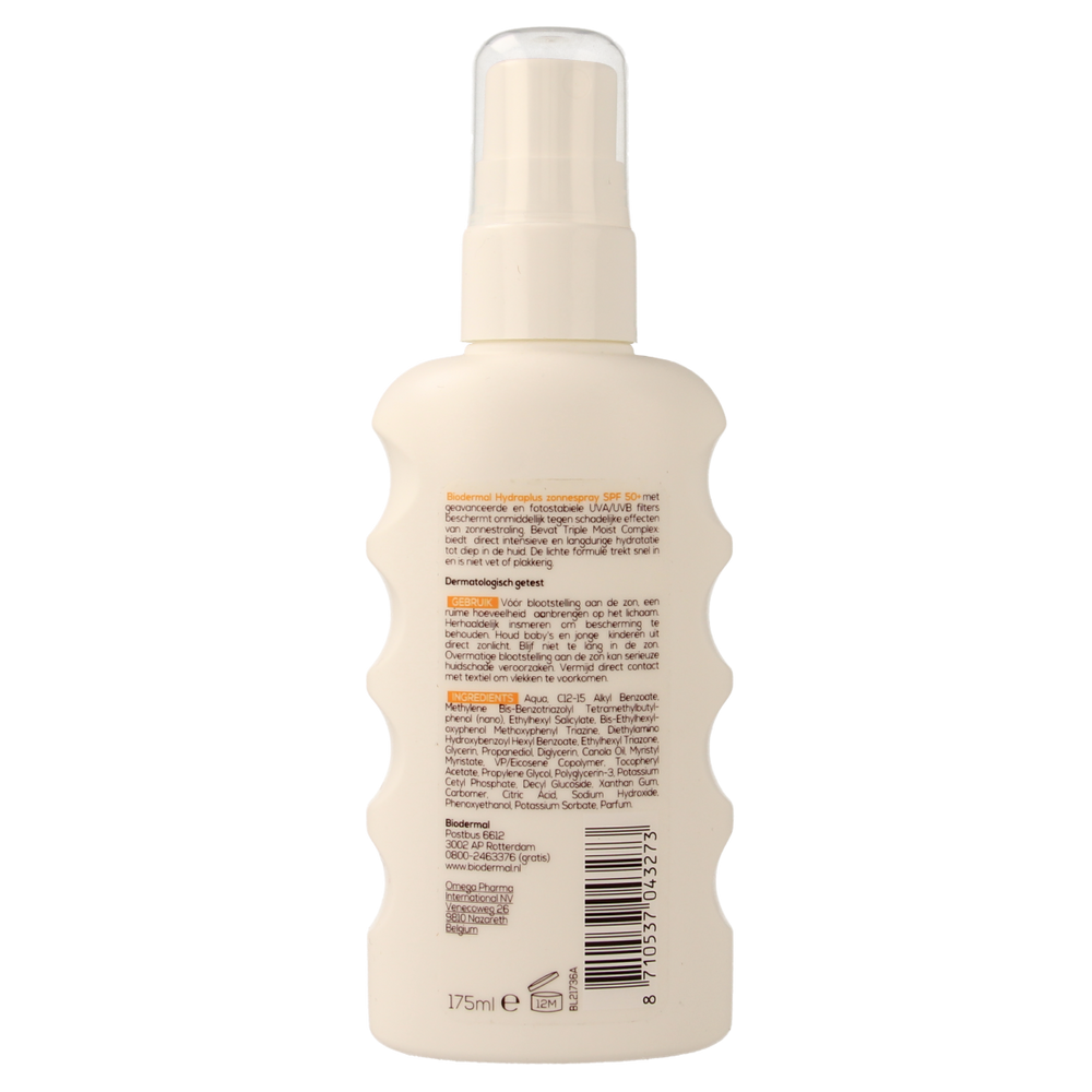 Biodermal Hydraplus zonspray SPF50 175.00 Milliliter