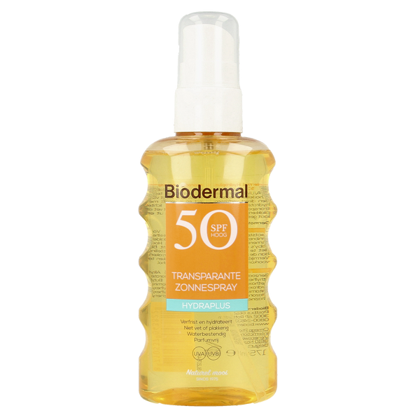 Biodermal Hydra plus transparante zonnespray SPF50 175.00 Milliliter