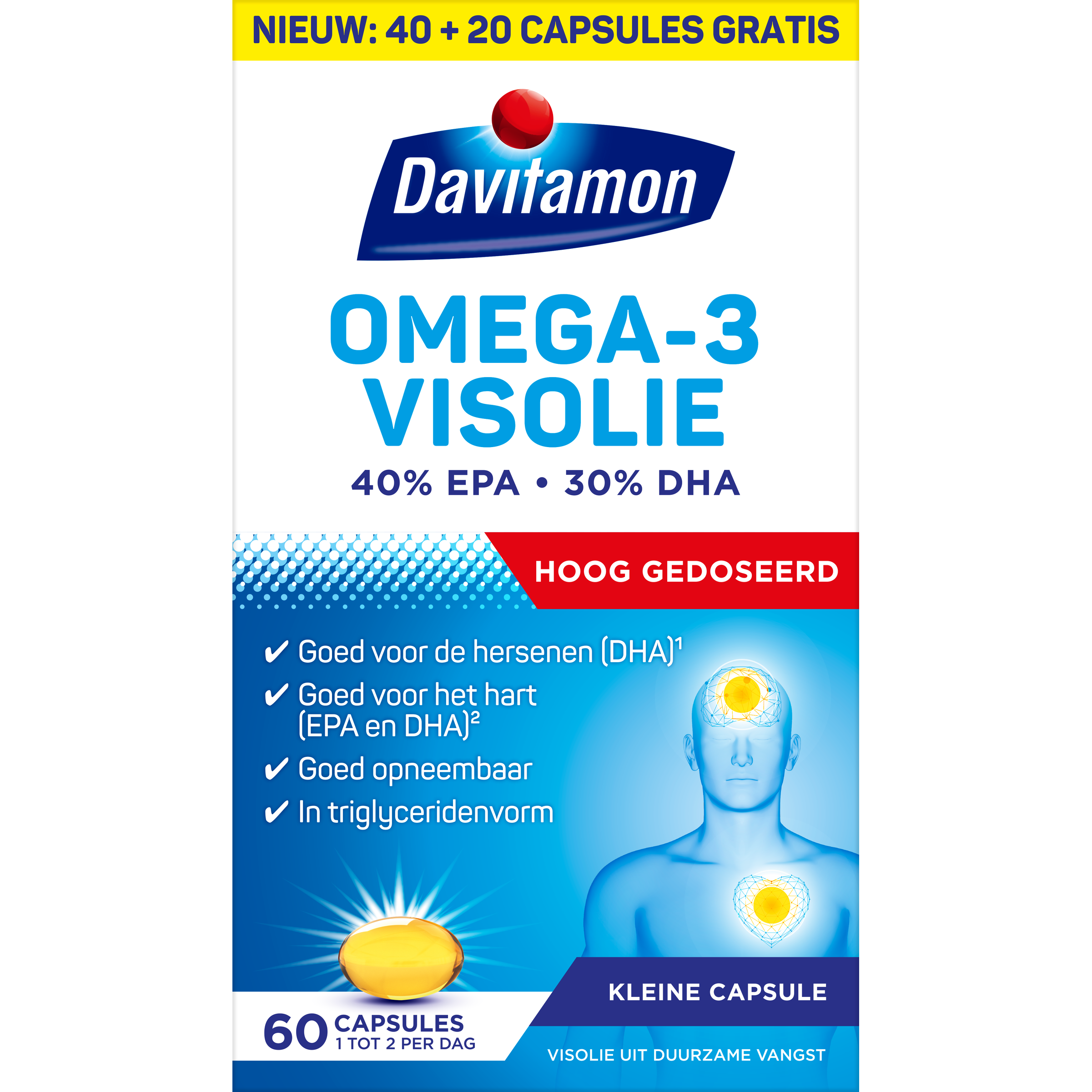 Davitamon Omega 3 visolie  60 Capsules