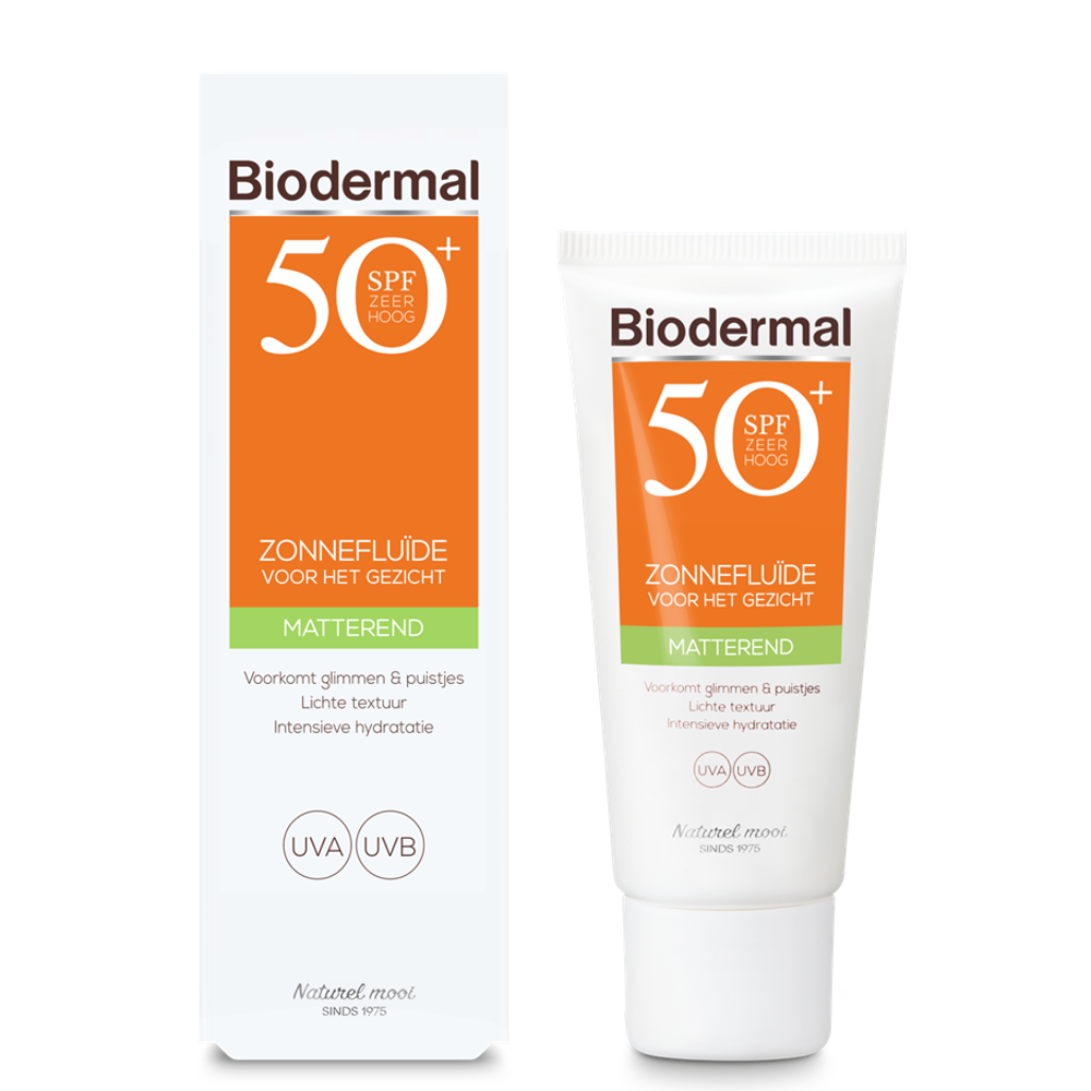 Biodermal Zon fluid matterende zonnefluide SPF50+ 40 Milliliter