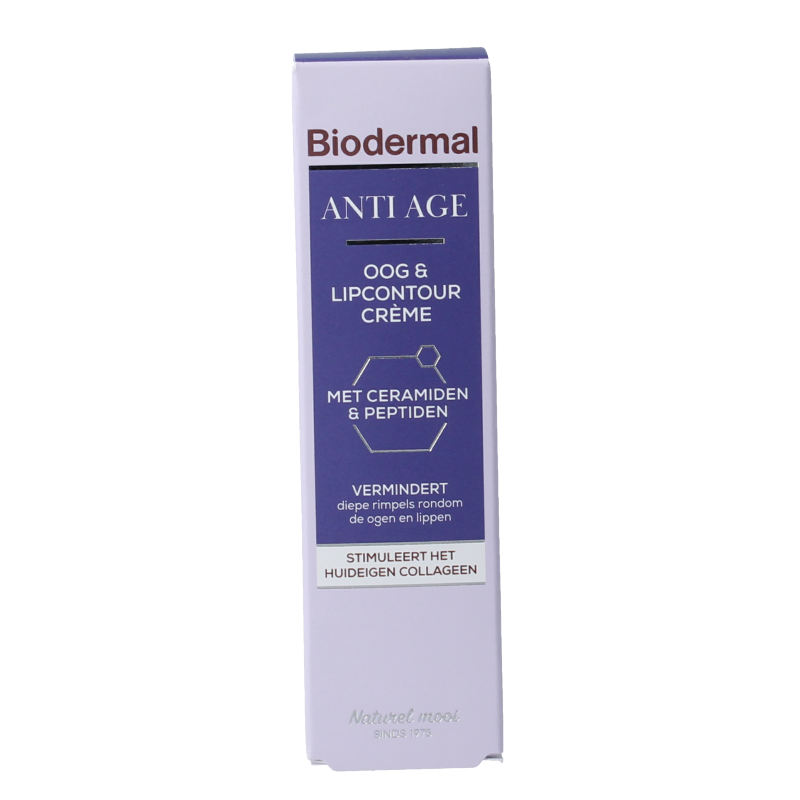 Biodermal Anti age oog- en lipcontour creme 15 Milliliter