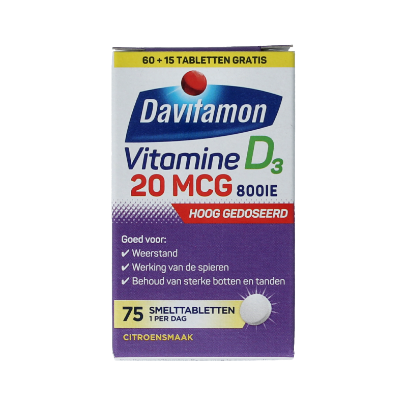 Davitamon Vitamine D 20mg 75 Smelttabletten