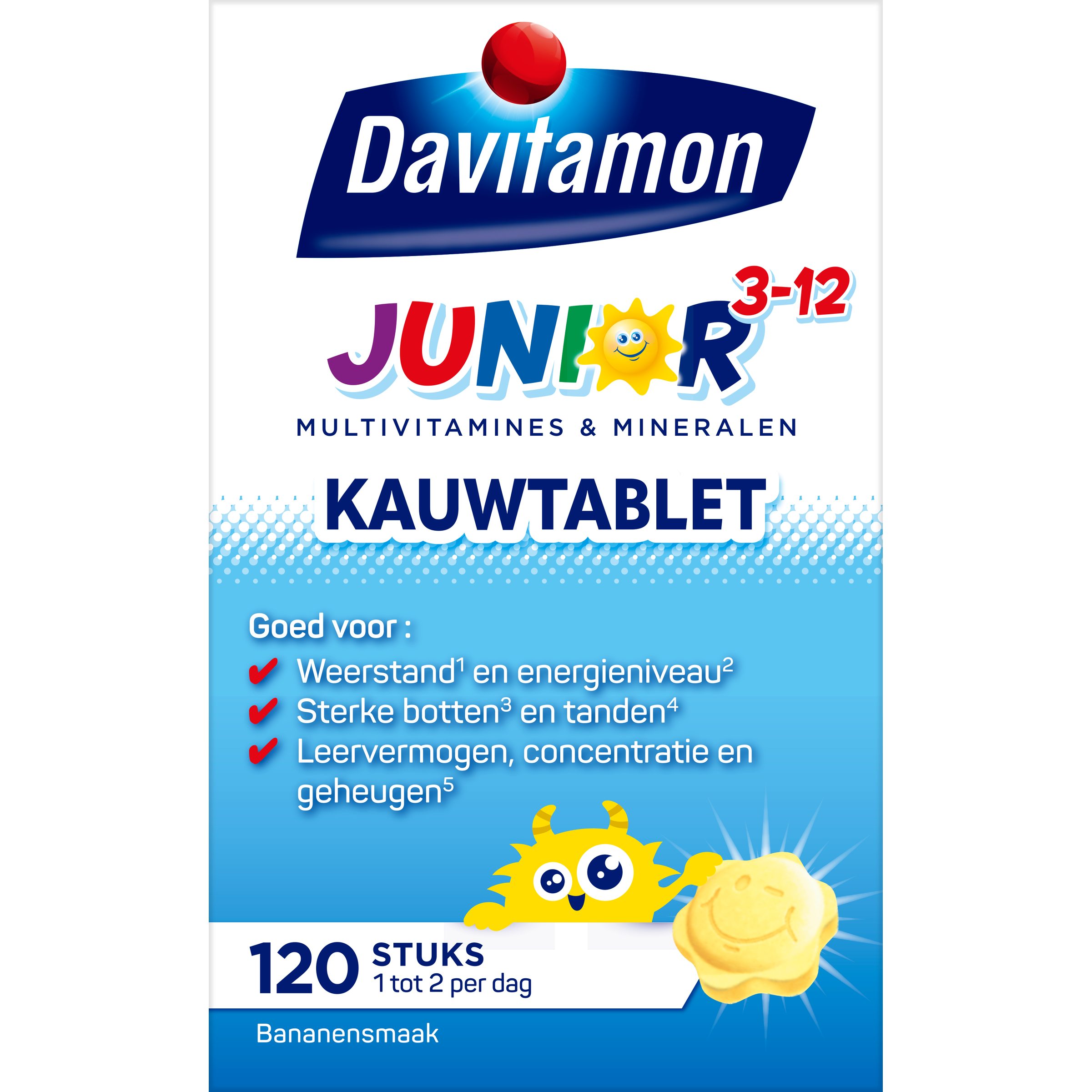 Davitamon Junior 3-12 banaan 120.00 Kauwtabletten