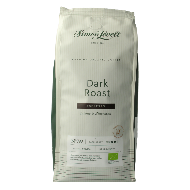 Simon Levelt Cafe N39 espresso dark roast bio 500 Gram