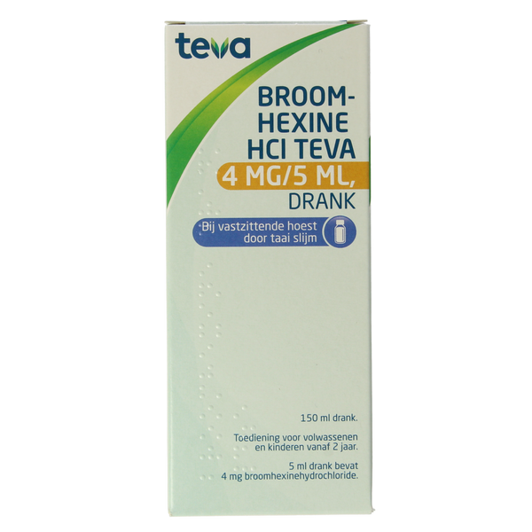 Teva Broomhexine HCL 4mg/ml = 0.8 mg  150.00 Milliliter