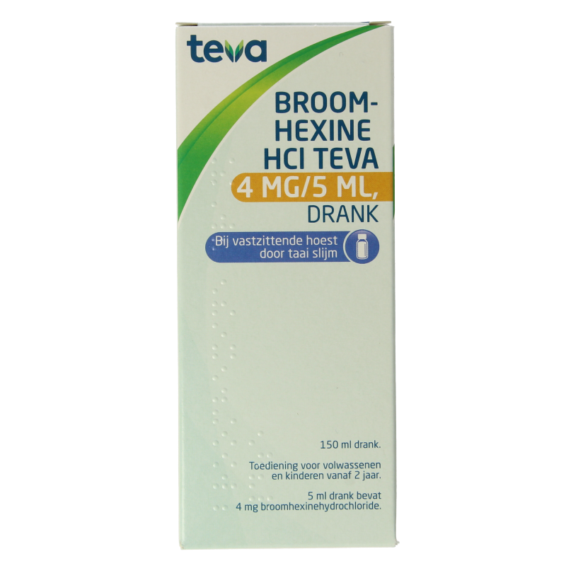 Teva Broomhexine HCL 4mg/ml = 0.8 mg  150 Milliliter