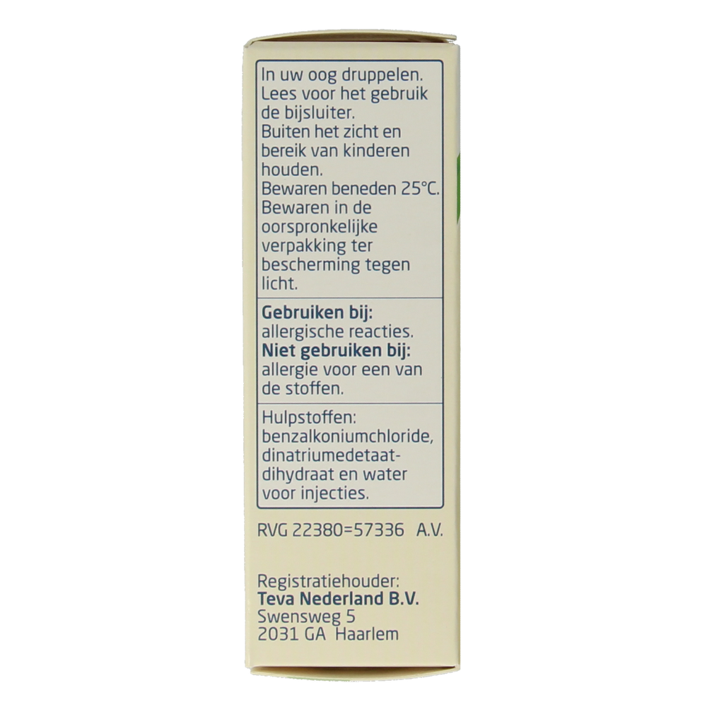 Teva Natriumcromoglicaat 20mg oogdruppels 10.00 Milliliter