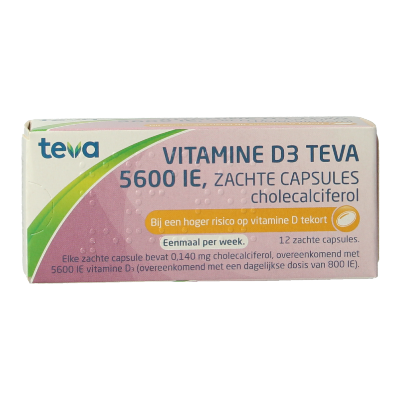 Teva Vitamine D3 5600IE zachte capsules 12 Capsules