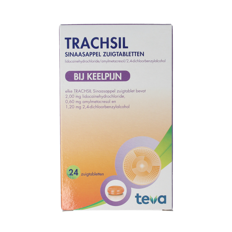 Teva Trachsil sinaasappel 24 Zuigtabletten