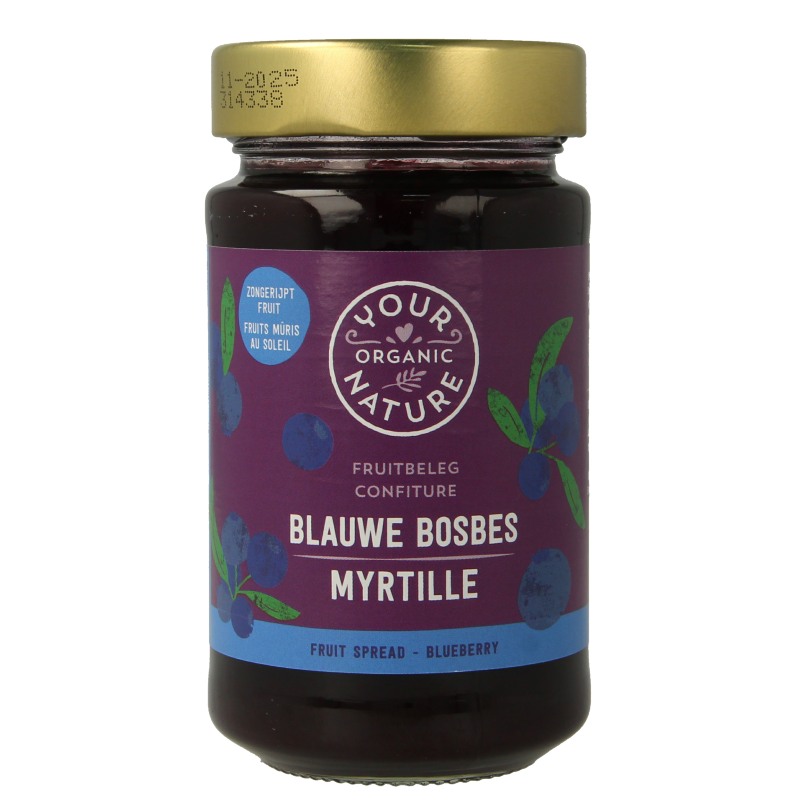Your Organic Nature Fruit beleg blauwe bosbes bio 250 Gram