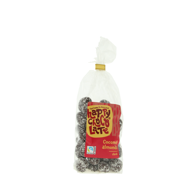 Happy Chocolate Chocolade amandel puur kokos bio 175 Gram