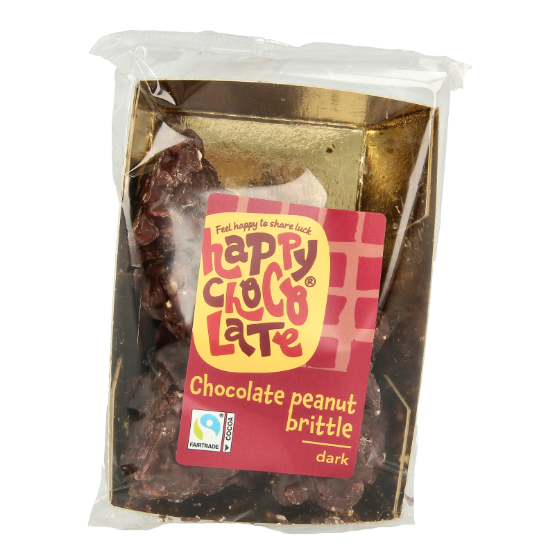 Happy Chocolate Chocolade pindarotsen puur bio 150 Gram