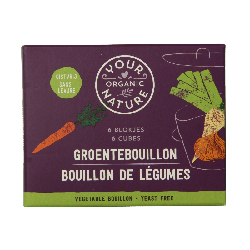 Your Organic Nature Groentebouillonblokjes helder bio 6 Stuks
