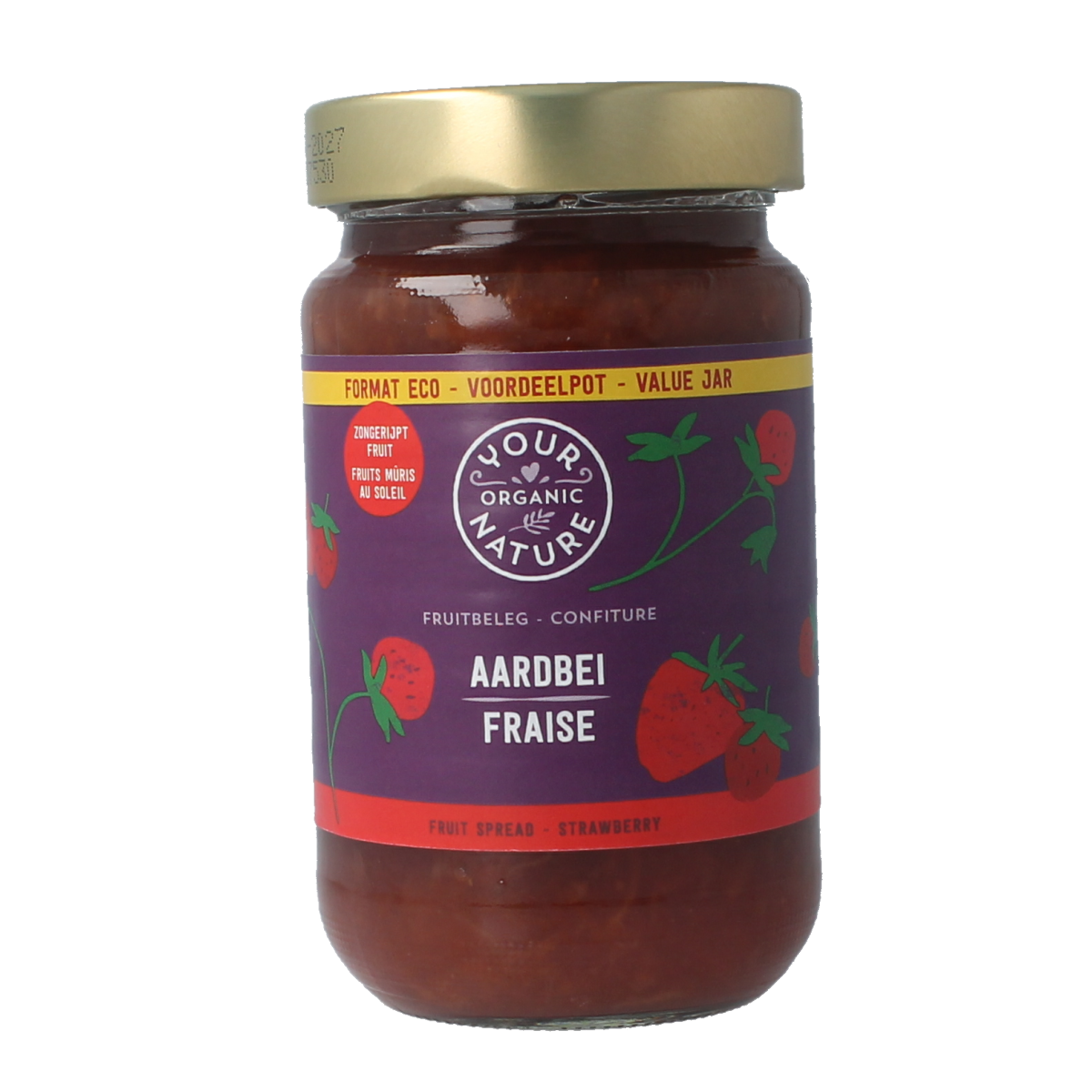 Your Organic Nature Fruitbeleg aardbei bio 375.00 Gram
