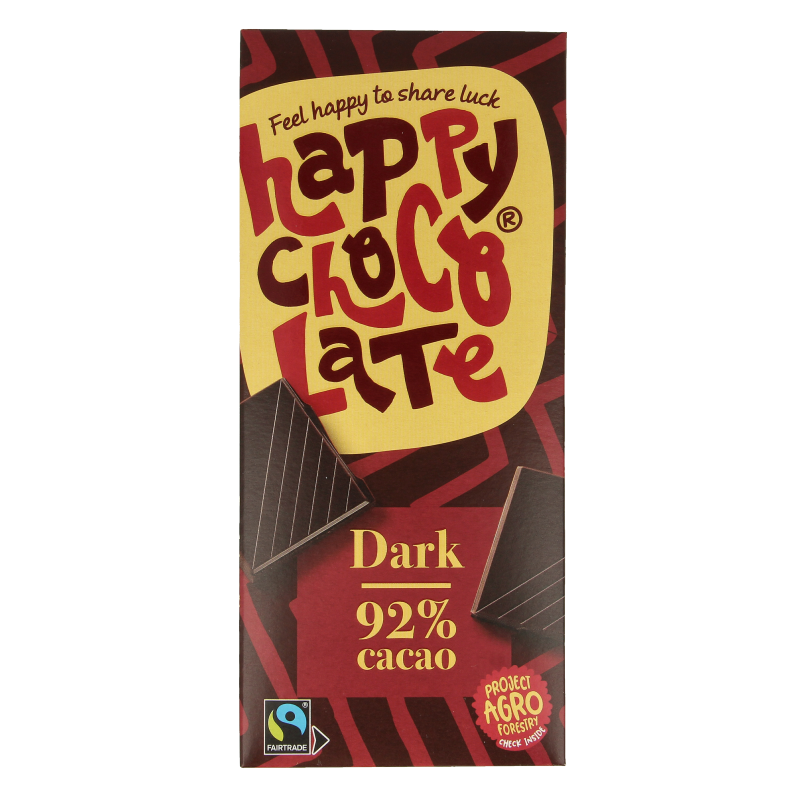 Happy Chocolate Puur 92% bio 85 Gram