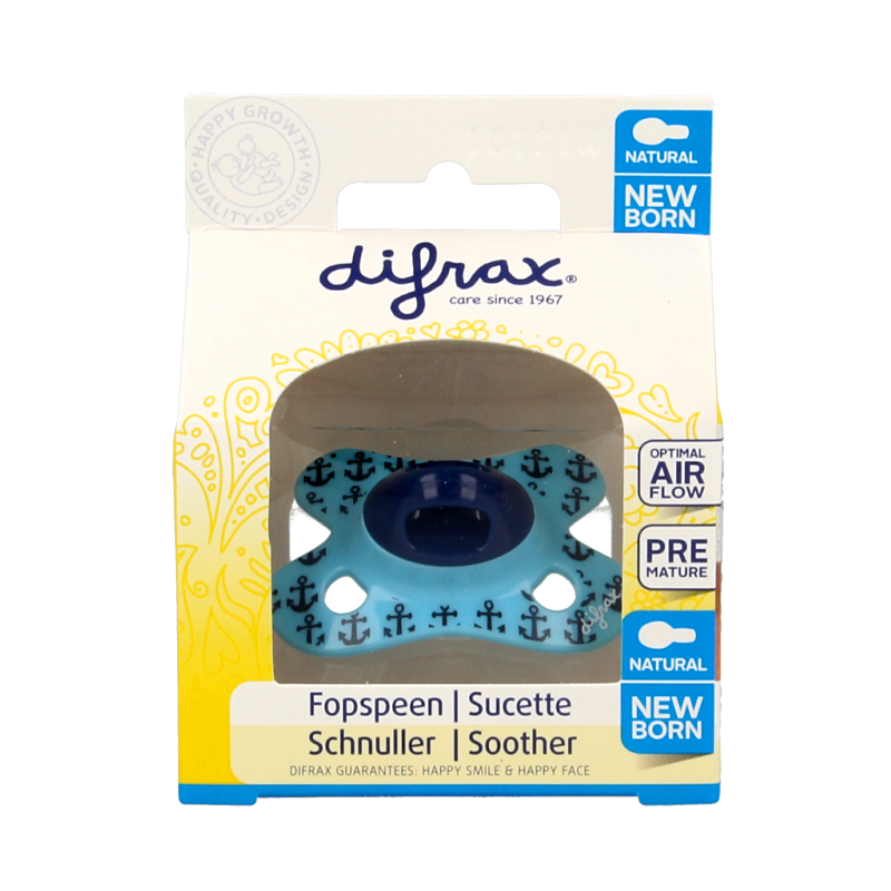 Difrax Fopspeen natural newborn  1 Stuks