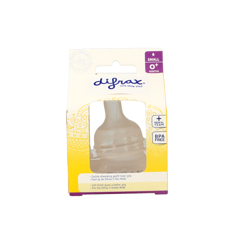 Difrax Flesspeen soft breed small  2 Stuks