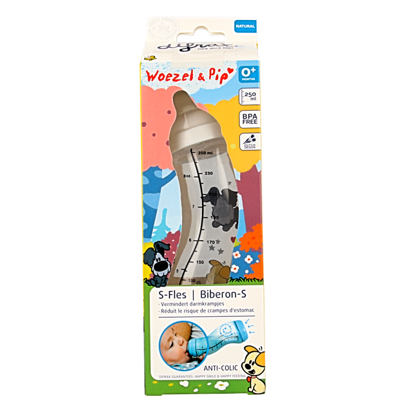 Difrax S-fles 250ml Woezel & Pip  1 Stuks