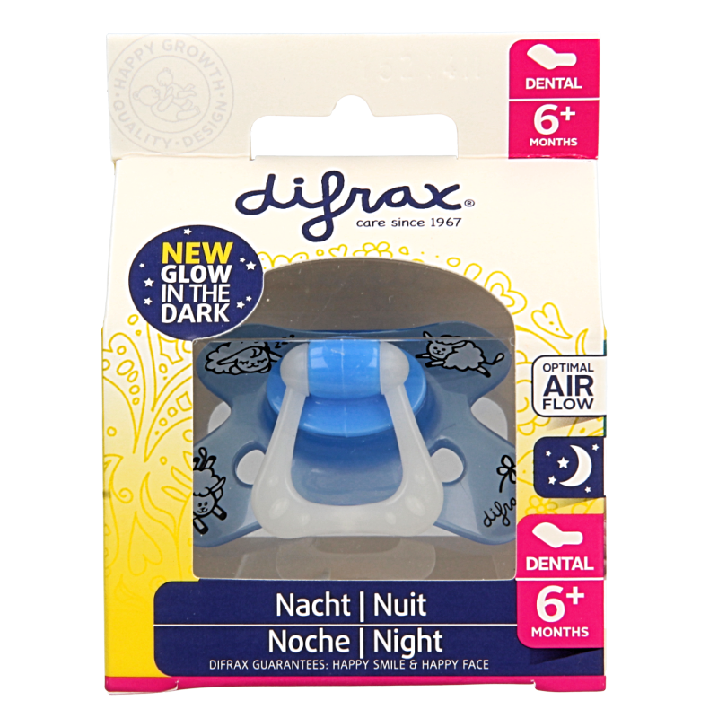 Difrax Fopspeen dental 6+ maanden glow in the dark 1 Stuks