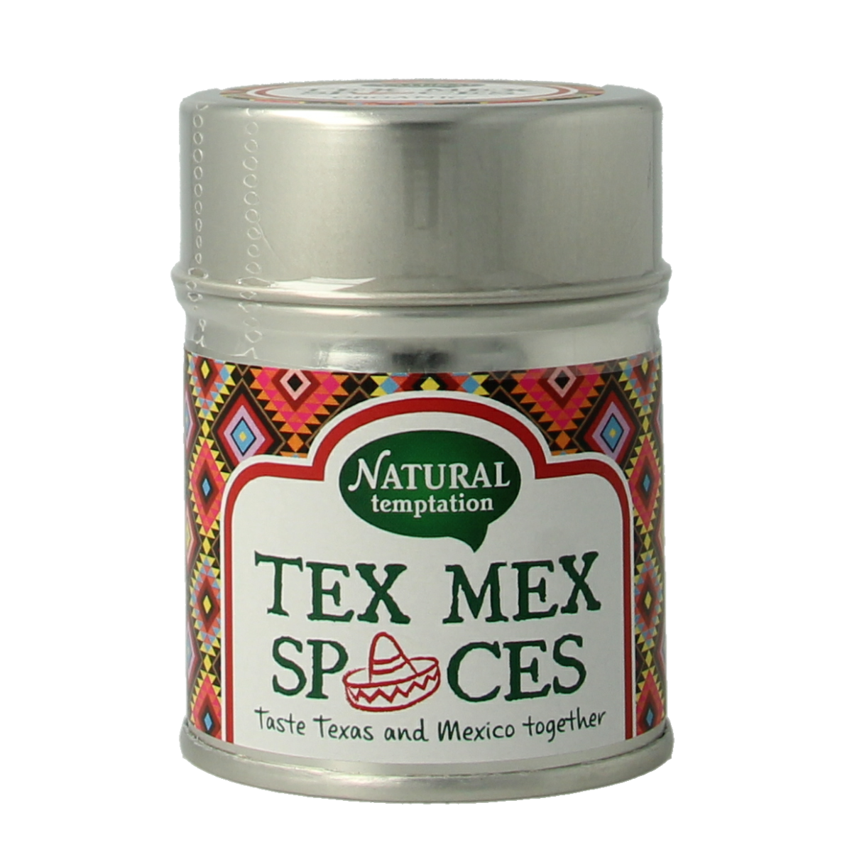 Natural Temptation Tex Mex spices blikje bio 40.00 Gram