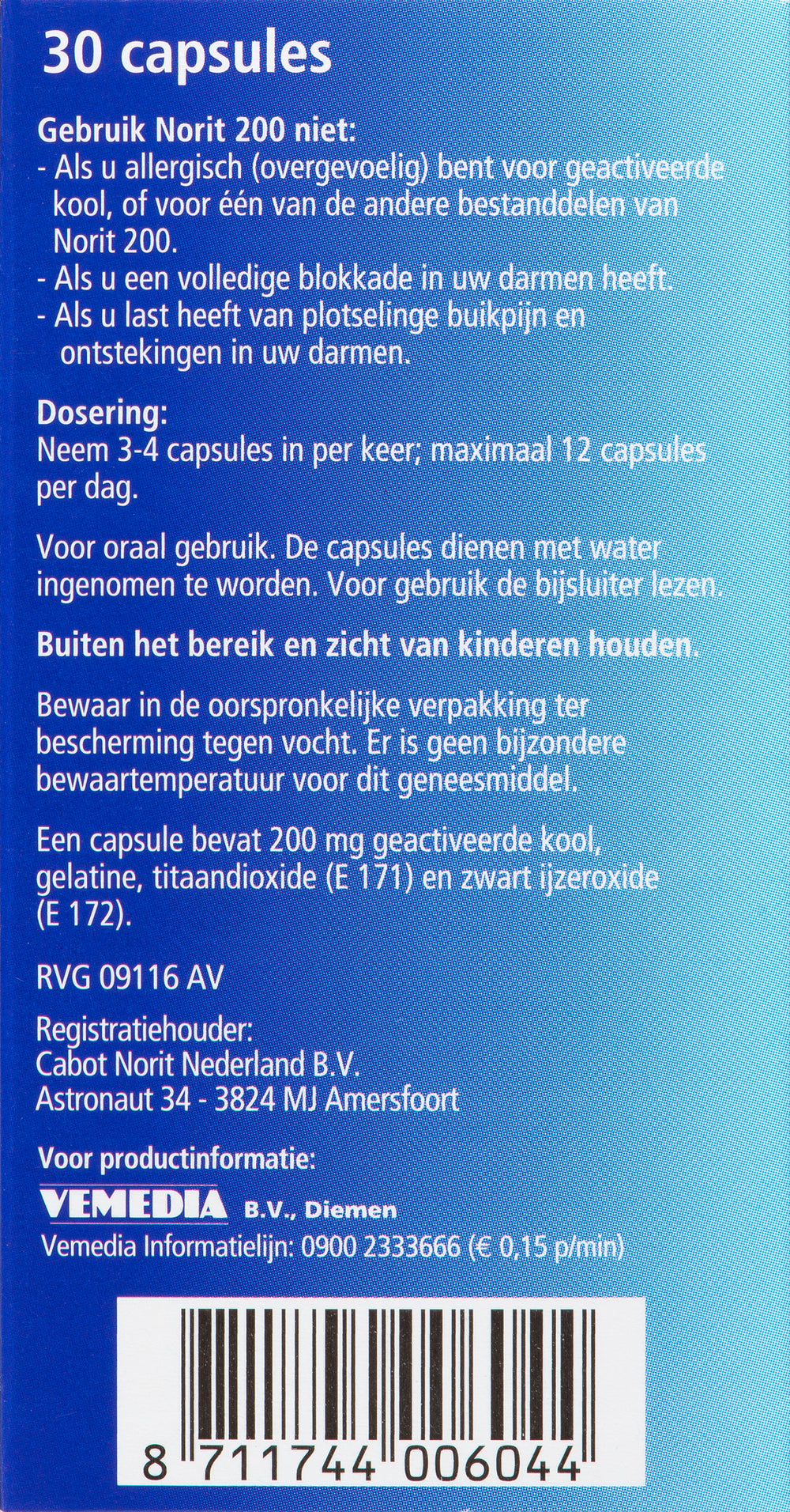Norit Norit  200mg 30.00 Capsules