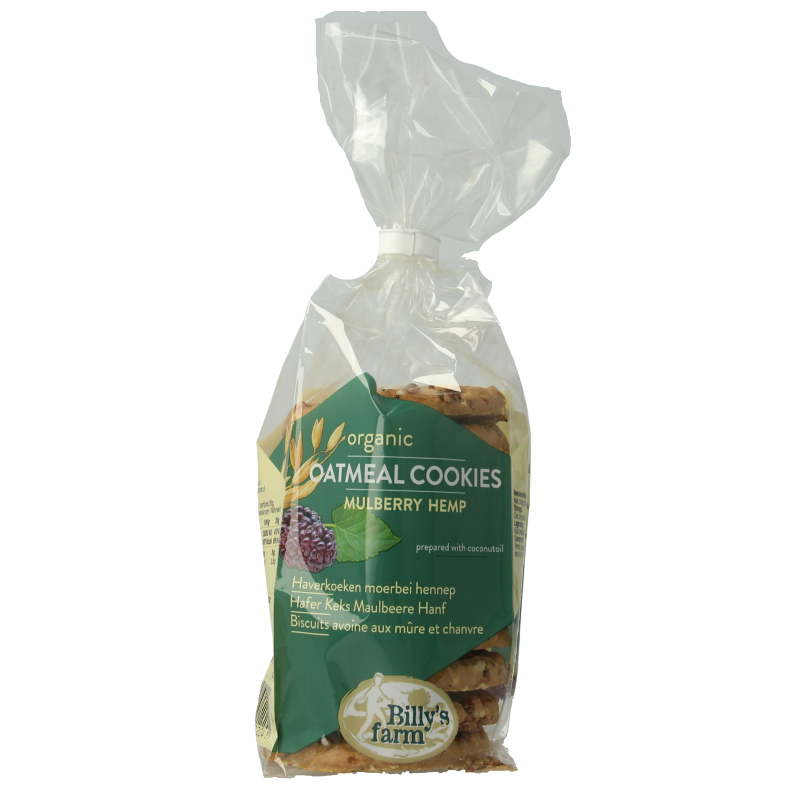 Billy's Farm Haverkoekjes met moerbei en hennep bio 200 Gram