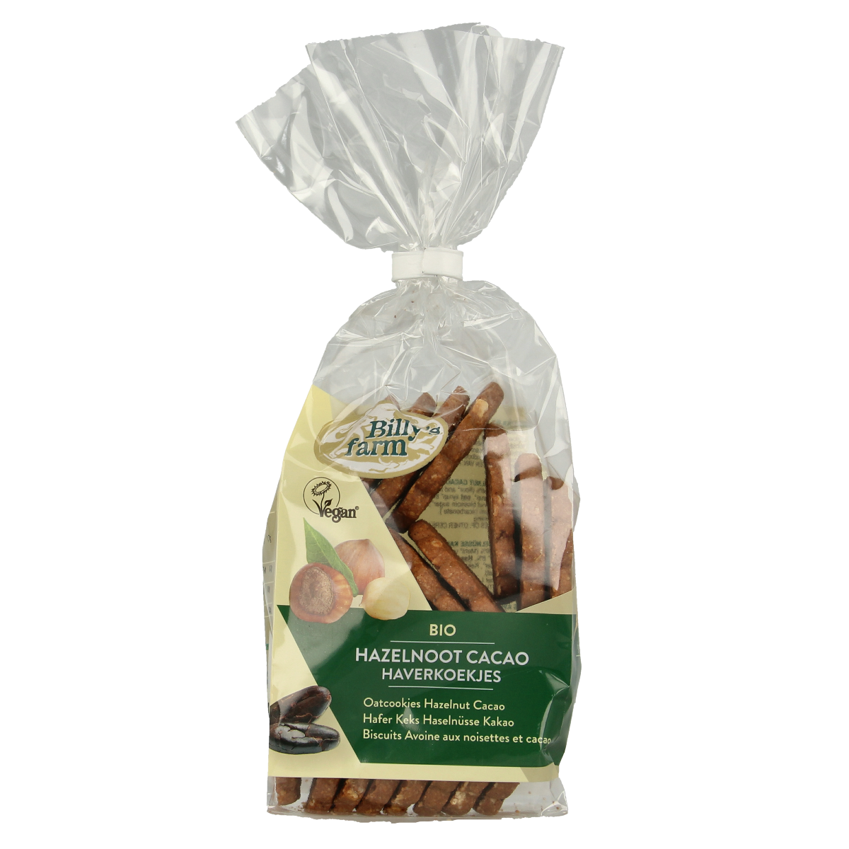 Billy's Farm Haverkoekjes hazelnoot-cacao bio 175.00 Gram