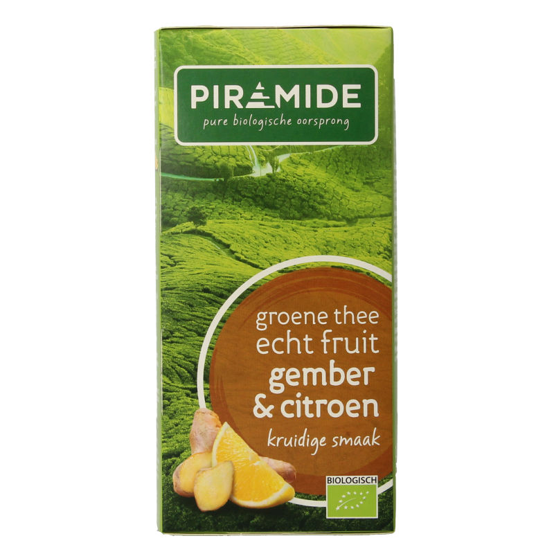Piramide Groene thee met gember en citroen bio 20 Zakjes