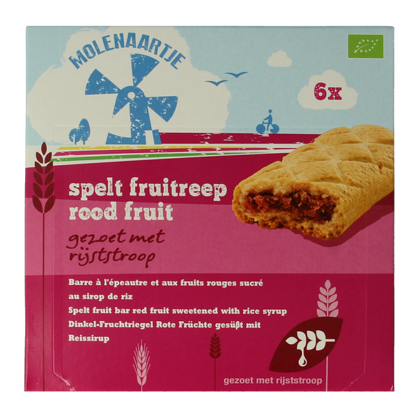 Molenaartje Spelt fruitreep rood fruit bio 180.00 Gram