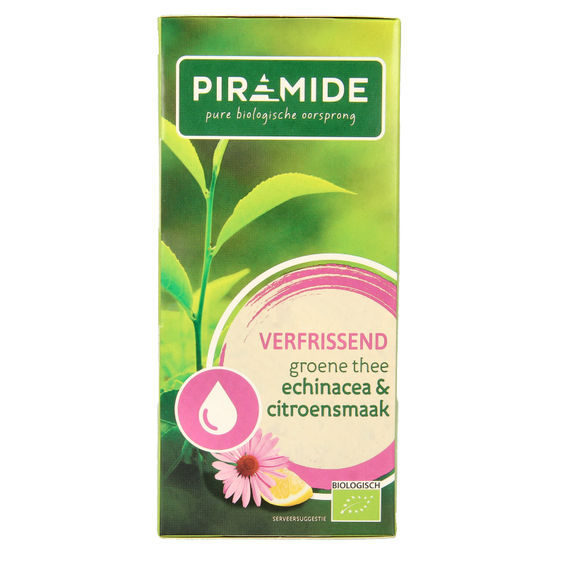 Piramide Verfrissend groene thee citroen & echinacea bio 20 Zakjes