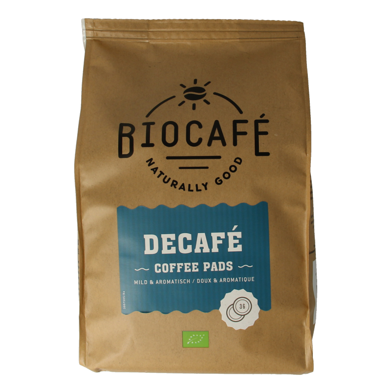 Biocafe Coffee pads caffeinevrij bio 36 Stuks