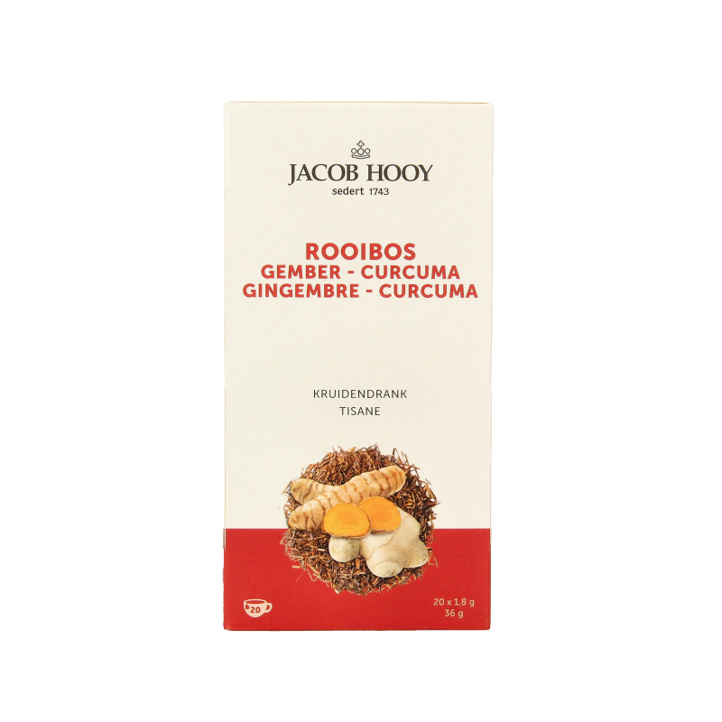 Jacob Hooy Rooibos gember curcuma thee  20 Zakjes