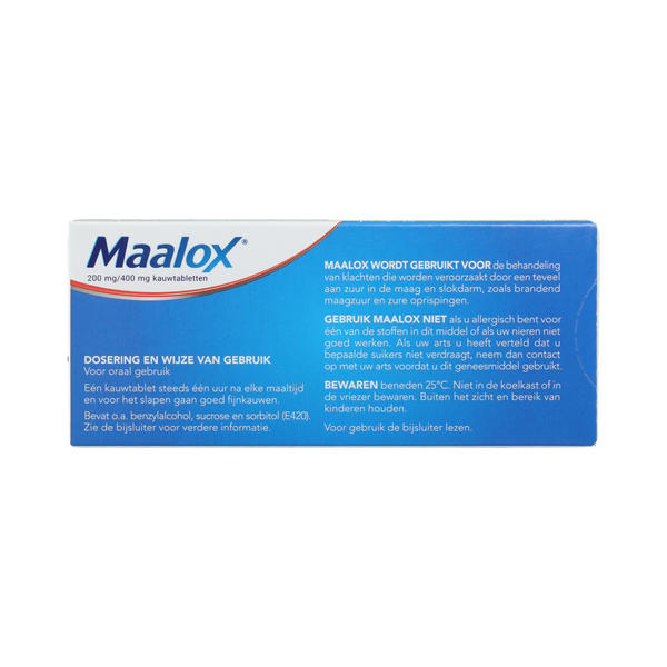 Maalox Kauwtabletten 200/400mg 40.00 Kauwtabletten