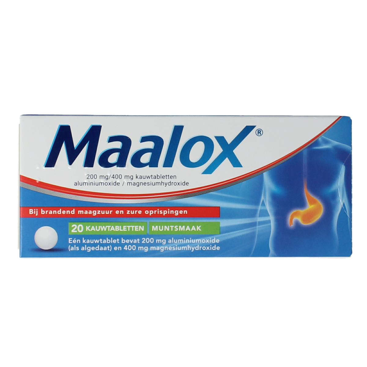 Maalox Kauwtabletten 200/400mg 20.00 Kauwtabletten