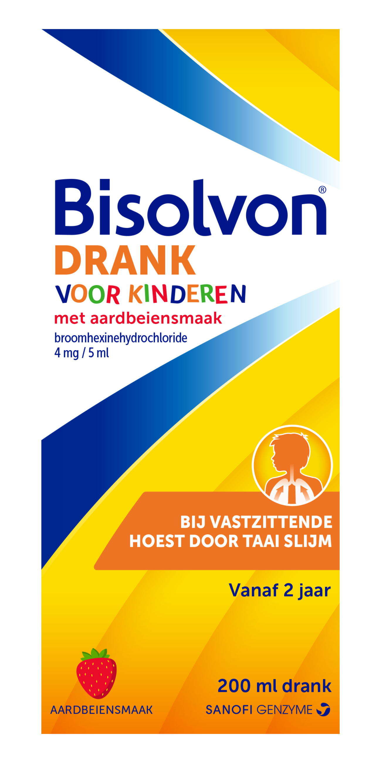 Bisolvon Drank kind aardbei 200 Milliliter