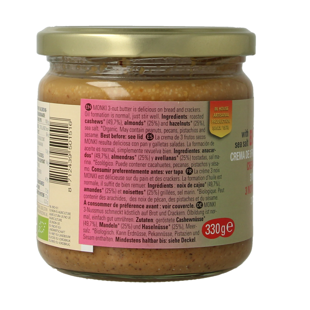 Monki 3 Notenpasta bio 330.00 Gram